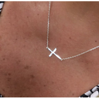 Pingente Cristo pequeno no couro preto 70 cm 