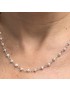 Colar pérolas barrocas 2 mm em prata 950. 0,45 cm