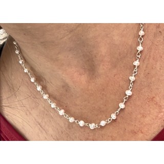 Colar pérolas barrocas 2 mm em prata 950. 0,45 cm