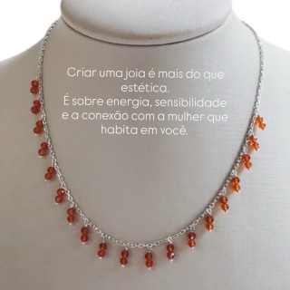 Colar cornalina em prata