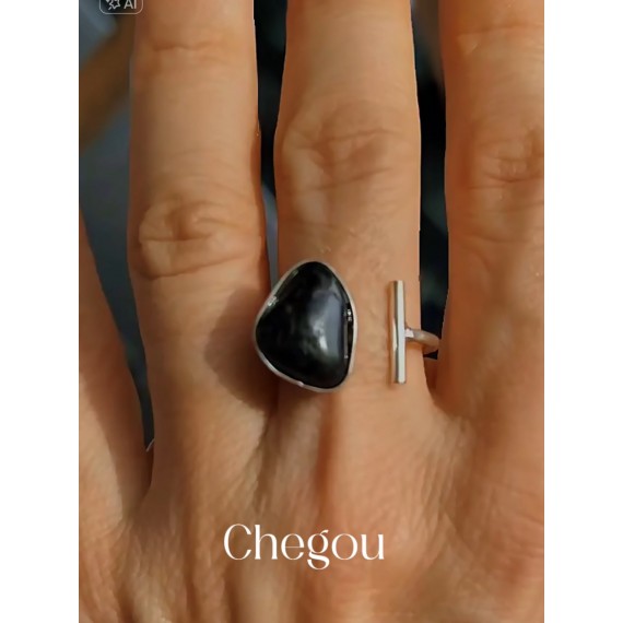 Anel Turmalina Negra regulável